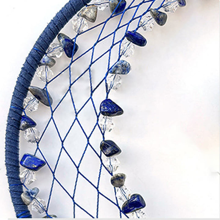 Olivenorma Crescent Raw Gemstone Feather Indian Dream Catcher - image 3