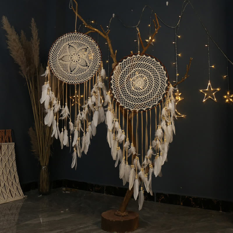 Olivenorma Bohemian Handmade Woven Wall Hanging with Multiple Patterns and Colorful Feathers Dreamcatcher - image 34