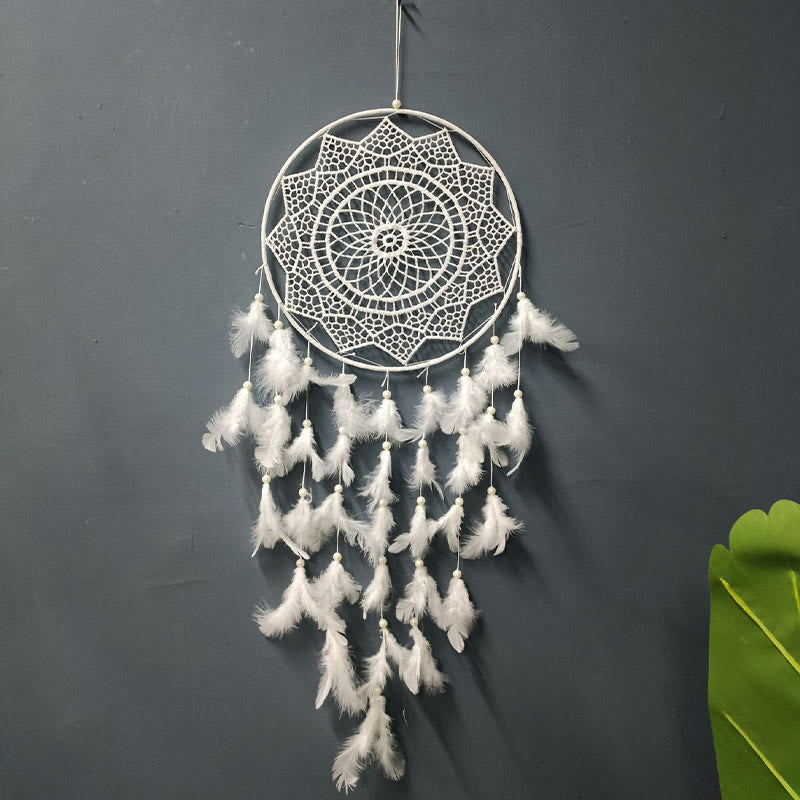 Olivenorma Bohemian Handmade Woven Wall Hanging with Multiple Patterns and Colorful Feathers Dreamcatcher - image 1