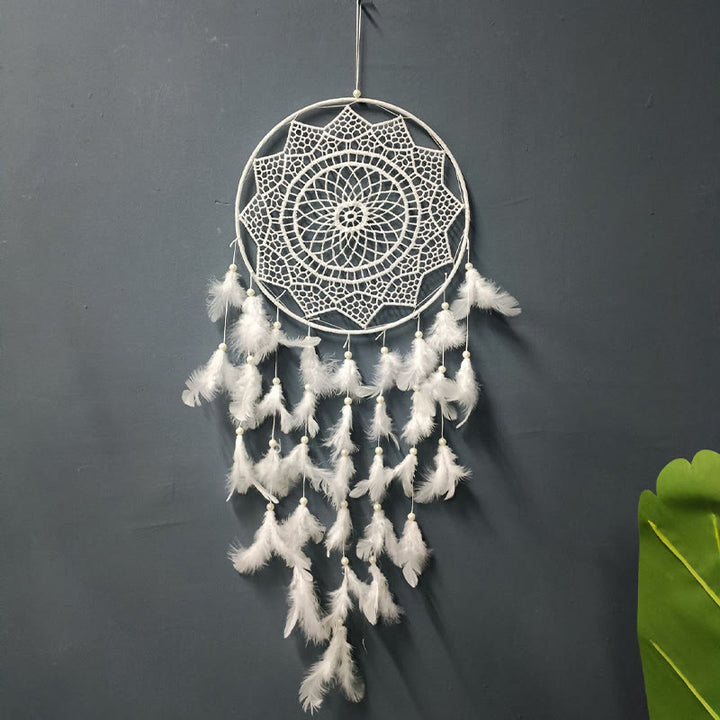 Olivenorma Bohemian Handmade Woven Wall Hanging with Multiple Patterns and Colorful Feathers Dreamcatcher - image 1