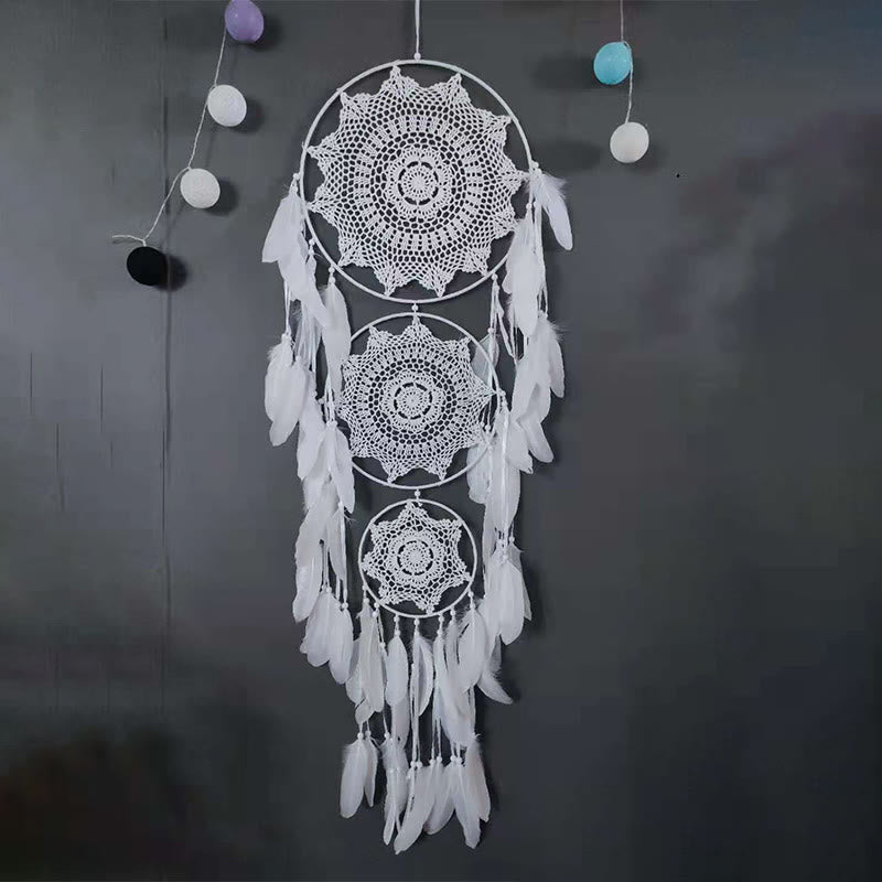 Olivenorma Bohemian Handmade Woven Wall Hanging with Multiple Patterns and Colorful Feathers Dreamcatcher - image 24