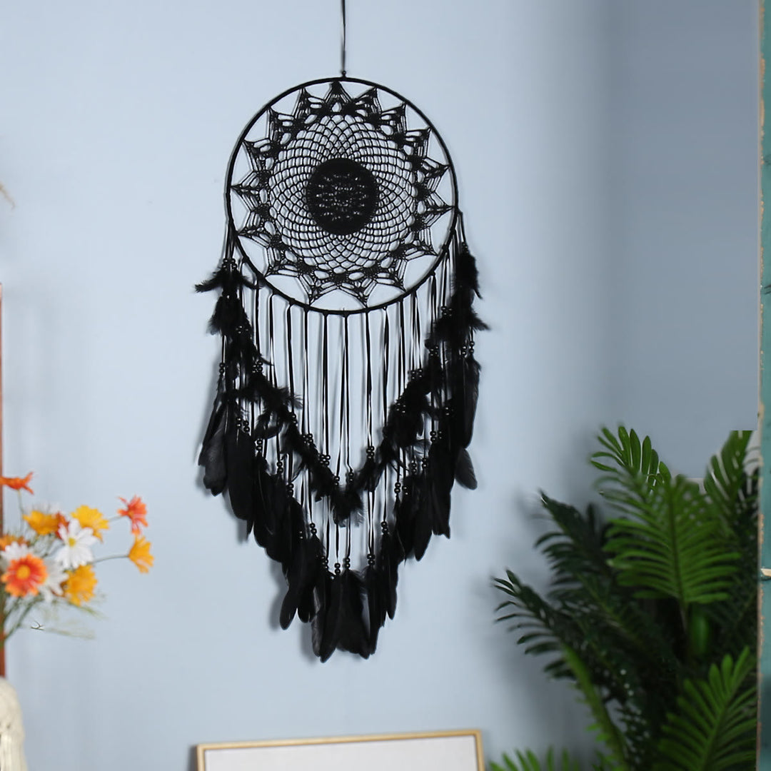 Olivenorma Bohemian Handmade Woven Wall Hanging with Multiple Patterns and Colorful Feathers Dreamcatcher - Style 28 - image 28