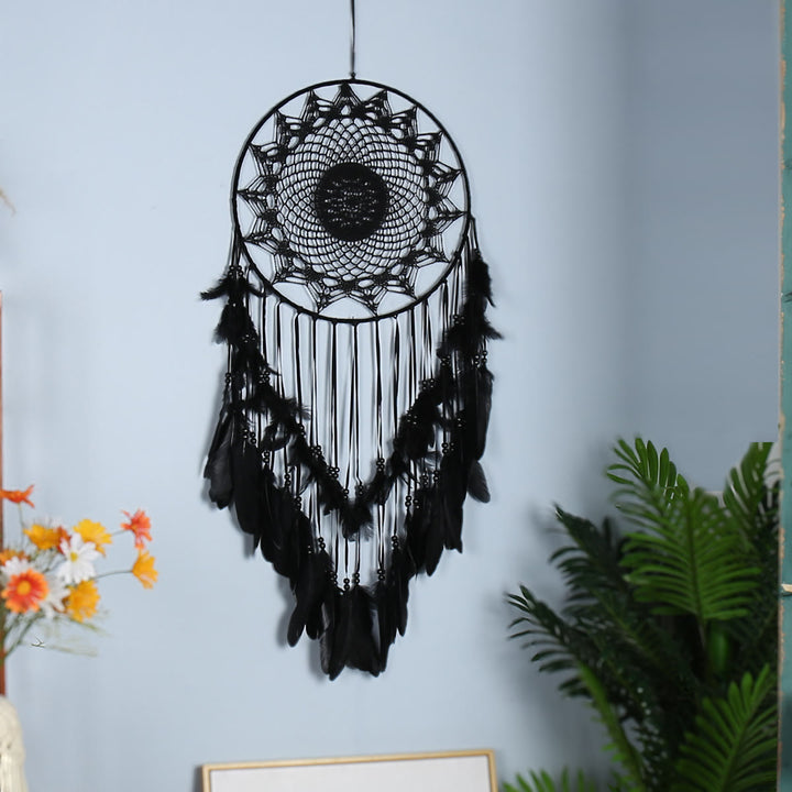 Olivenorma Bohemian Handmade Woven Wall Hanging with Multiple Patterns and Colorful Feathers Dreamcatcher - Style 28 - image 28