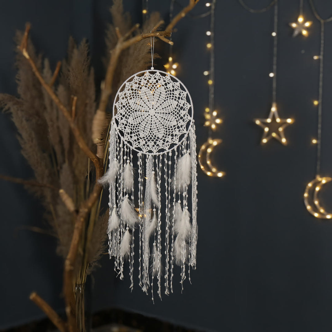 Olivenorma Bohemian Handmade Woven Wall Hanging with Multiple Patterns and Colorful Feathers Dreamcatcher - Style 06 - image 6