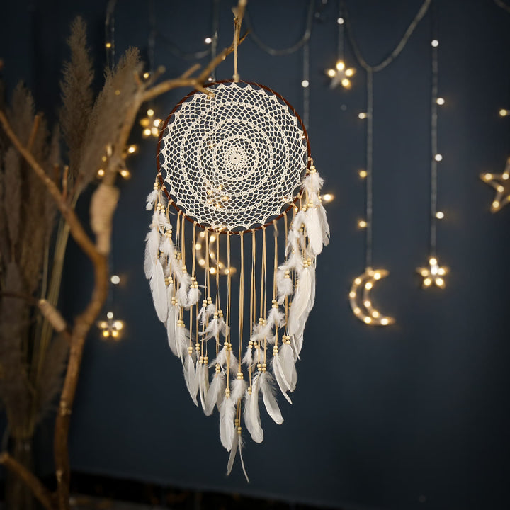 Olivenorma Bohemian Handmade Woven Wall Hanging with Multiple Patterns and Colorful Feathers Dreamcatcher - Style 04 - image 4