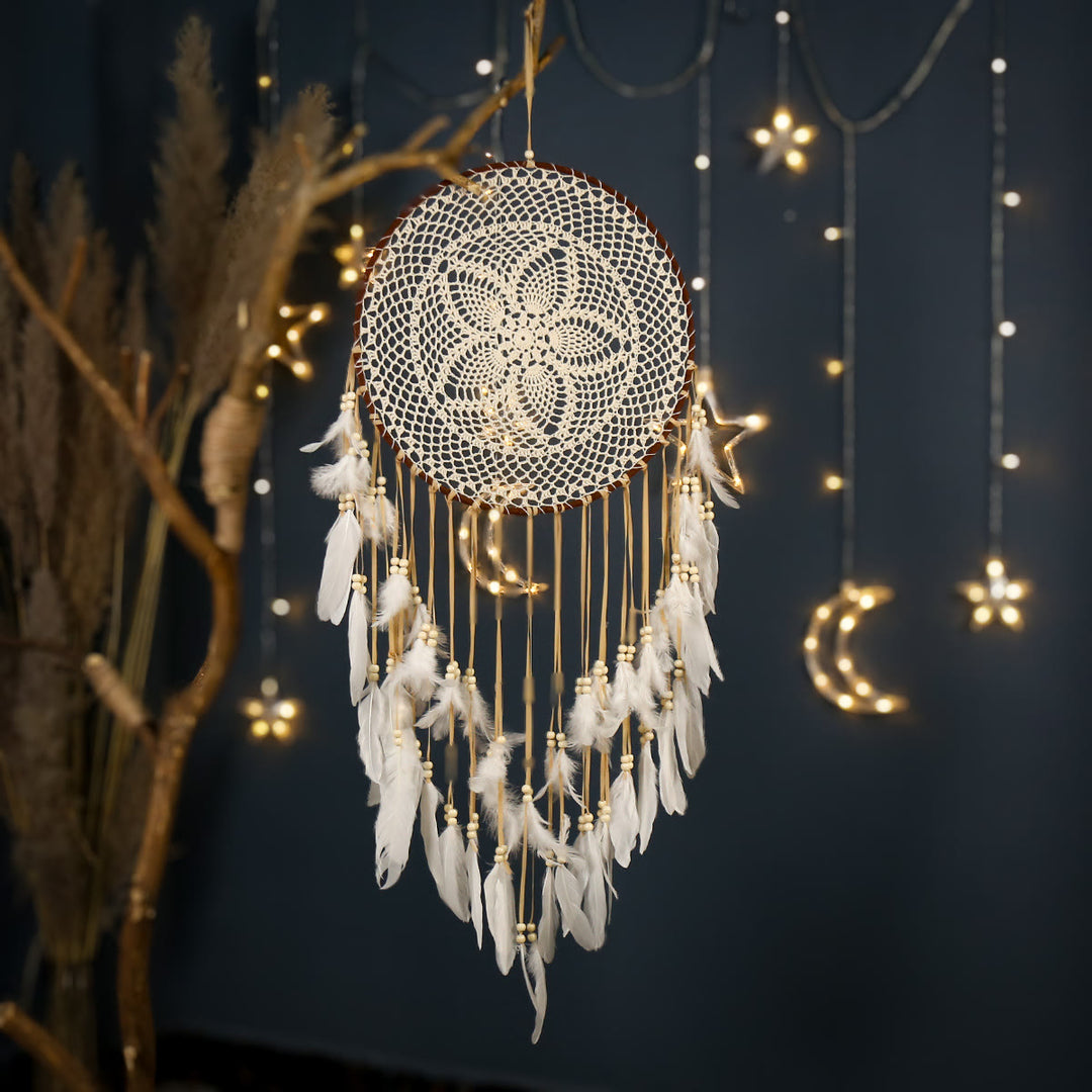 Olivenorma Bohemian Handmade Woven Wall Hanging with Multiple Patterns and Colorful Feathers Dreamcatcher - Style 15 - image 15