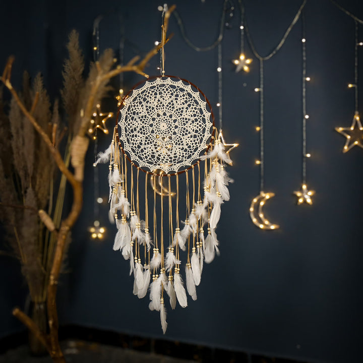 Olivenorma Bohemian Handmade Woven Wall Hanging with Multiple Patterns and Colorful Feathers Dreamcatcher - Style 12 - image 12