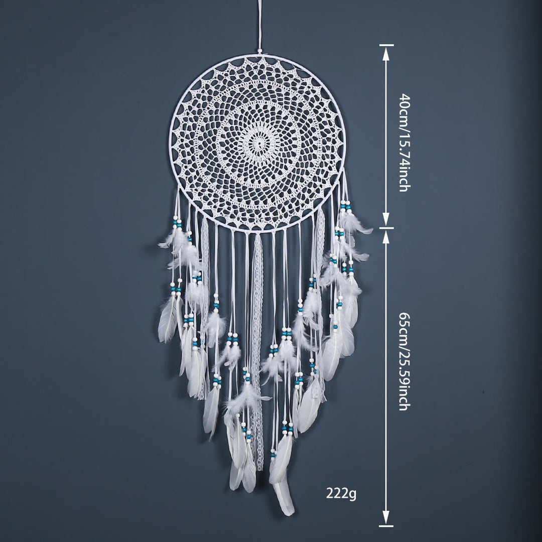 Olivenorma Bohemian Handmade Woven Wall Hanging with Multiple Patterns and Colorful Feathers Dreamcatcher - Style 17 - image 17
