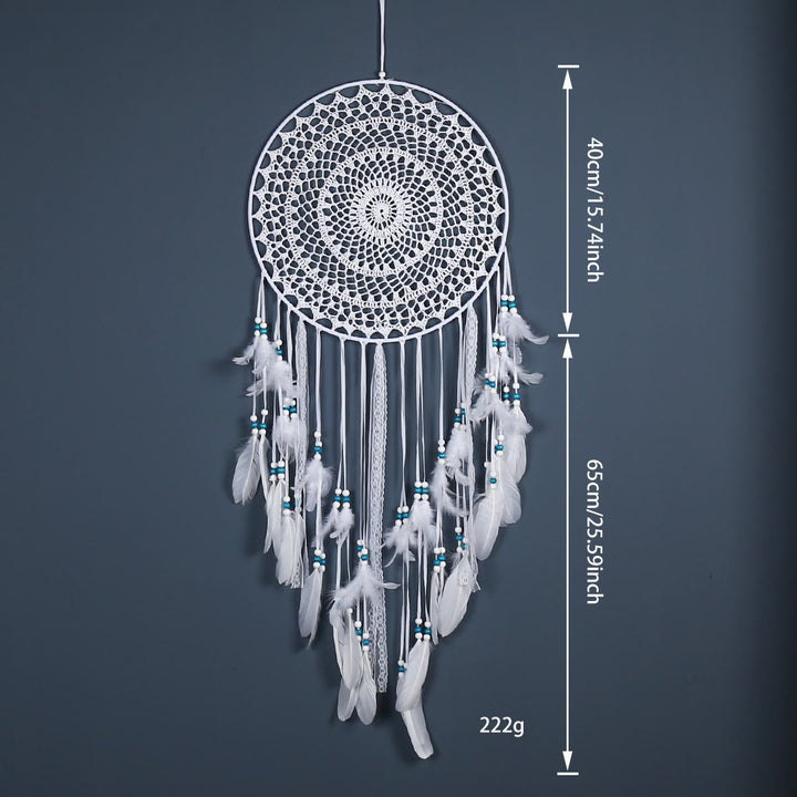 Olivenorma Bohemian Handmade Woven Wall Hanging with Multiple Patterns and Colorful Feathers Dreamcatcher - Style 17 - image 17