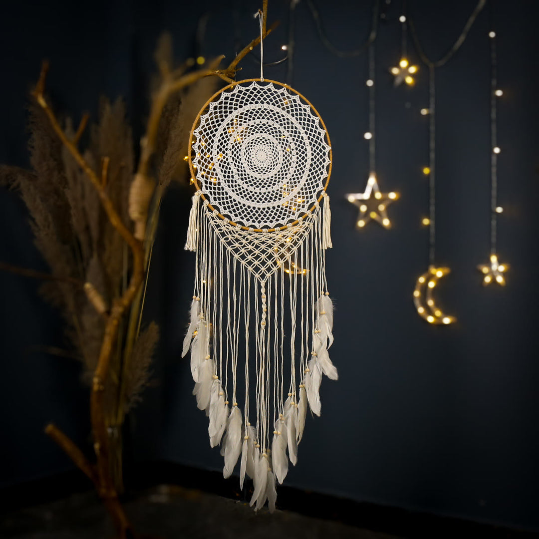 Olivenorma Bohemian Handmade Woven Wall Hanging with Multiple Patterns and Colorful Feathers Dreamcatcher - image 22