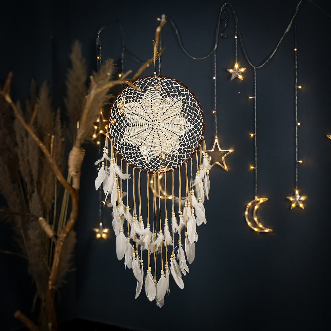Olivenorma Bohemian Handmade Woven Wall Hanging with Multiple Patterns and Colorful Feathers Dreamcatcher - Style 10 - image 10