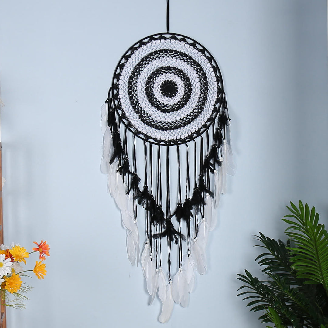 Olivenorma Bohemian Handmade Woven Wall Hanging with Multiple Patterns and Colorful Feathers Dreamcatcher - Style 29 - image 29