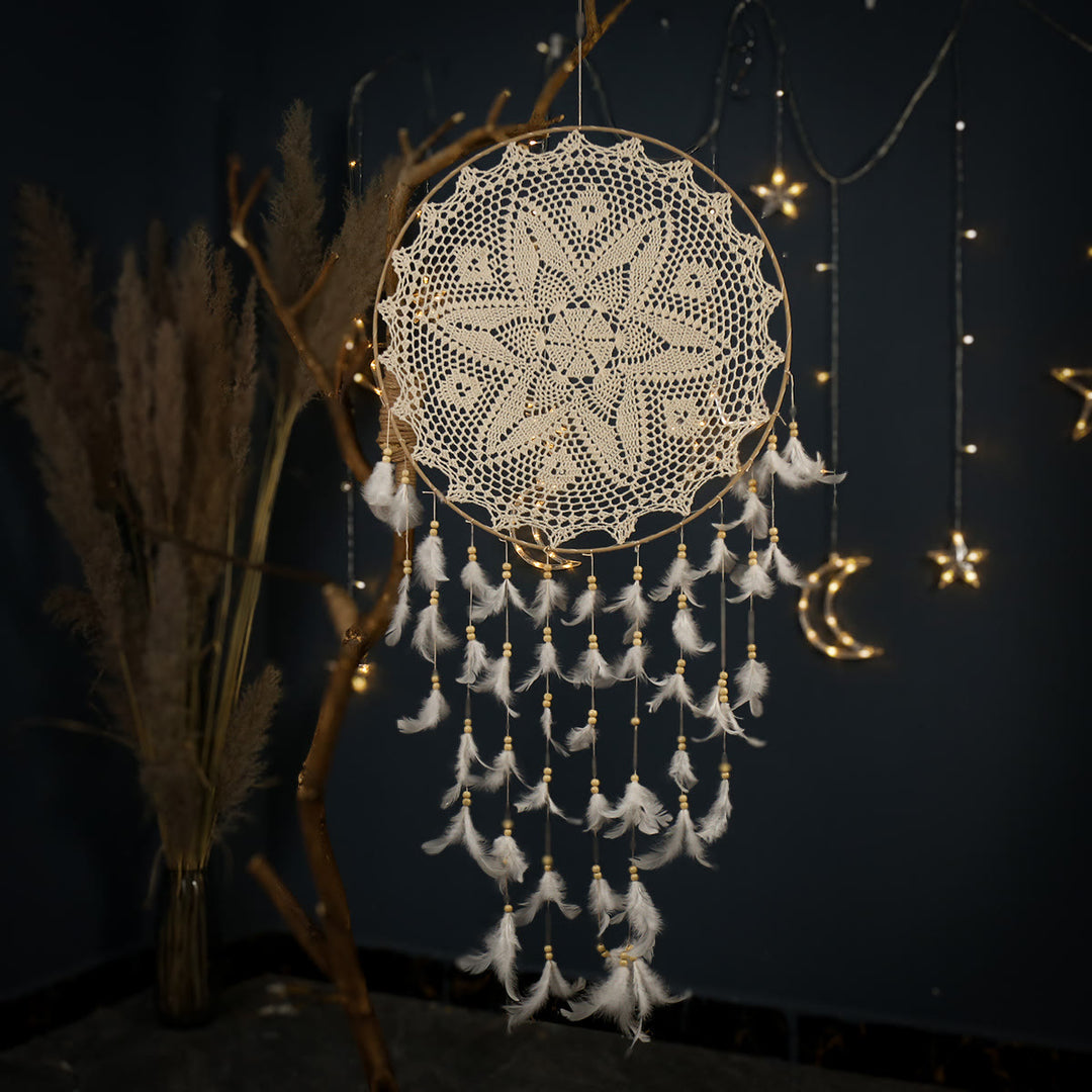Olivenorma Bohemian Handmade Woven Wall Hanging with Multiple Patterns and Colorful Feathers Dreamcatcher - image 20
