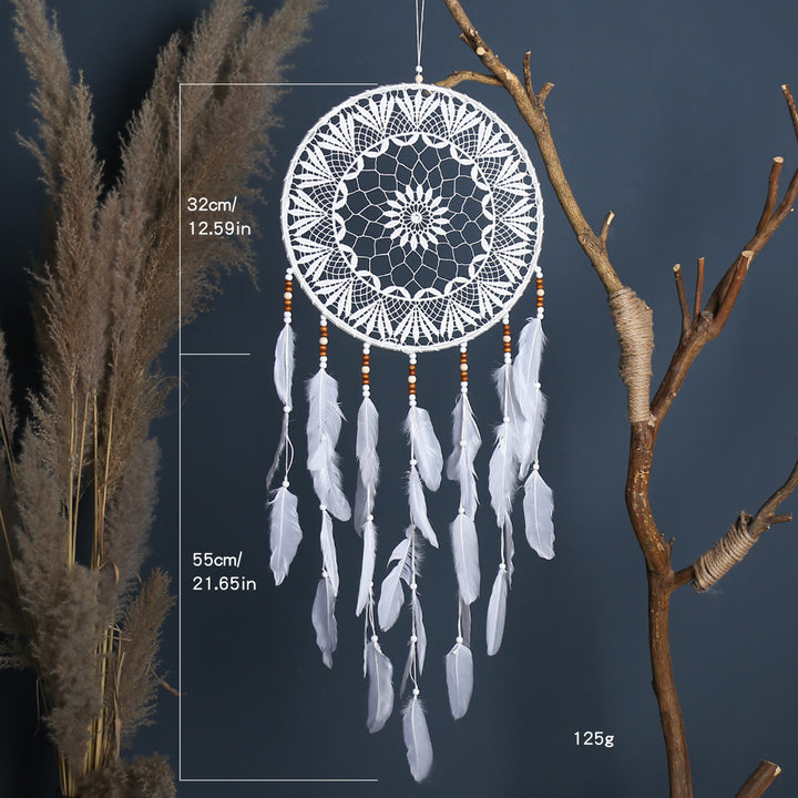 Olivenorma Bohemian Handmade Woven Wall Hanging with Multiple Patterns and Colorful Feathers Dreamcatcher - Style 02 - image 2