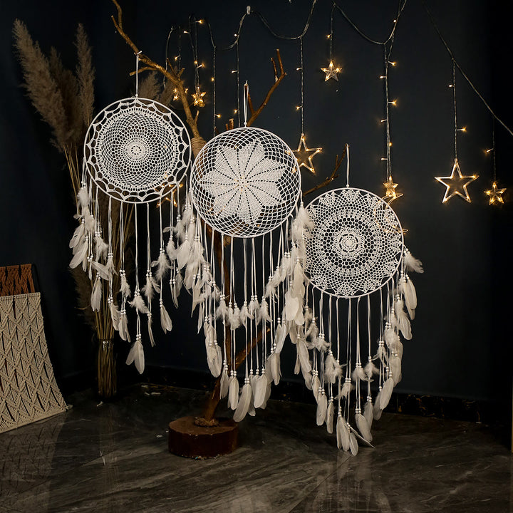 Olivenorma Bohemian Handmade Woven Wall Hanging with Multiple Patterns and Colorful Feathers Dreamcatcher - image 35