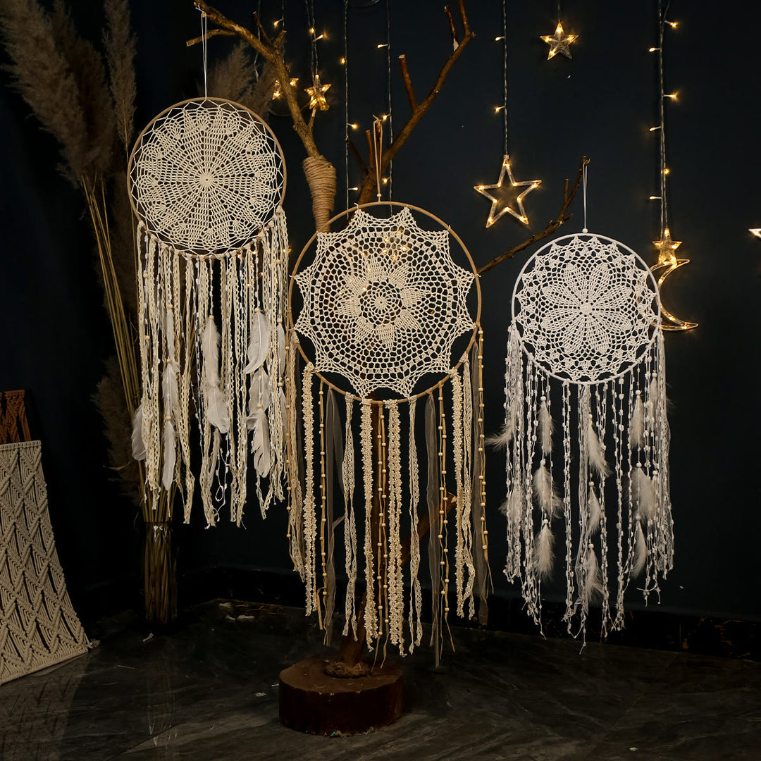 Olivenorma Bohemian Handmade Woven Wall Hanging with Multiple Patterns and Colorful Feathers Dreamcatcher - image 36