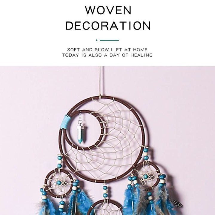 Olivenorma Boho Moon Dreamcatcher 5 Rings Turquoise Dream Catcher - image 4