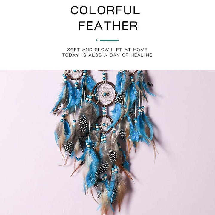 Olivenorma Boho Moon Dreamcatcher 5 Rings Turquoise Dream Catcher - image 5