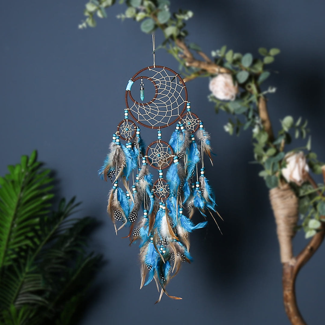 Olivenorma Boho Moon Dreamcatcher 5 Rings Turquoise Dream Catcher - image 1