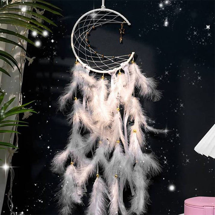 Olivenorma Crescent Moon & Star Lights Dream Catcher - image 7
