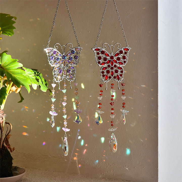 Olivenorma Butterfly Crystal Suncatcher Gemstone Wind Chime - image 0