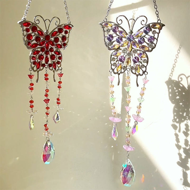 Olivenorma Butterfly Crystal Suncatcher Gemstone Wind Chime - image 9