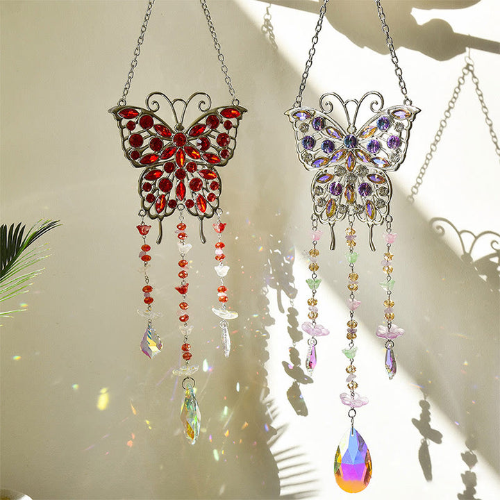 Olivenorma Butterfly Crystal Suncatcher Gemstone Wind Chime - image 8