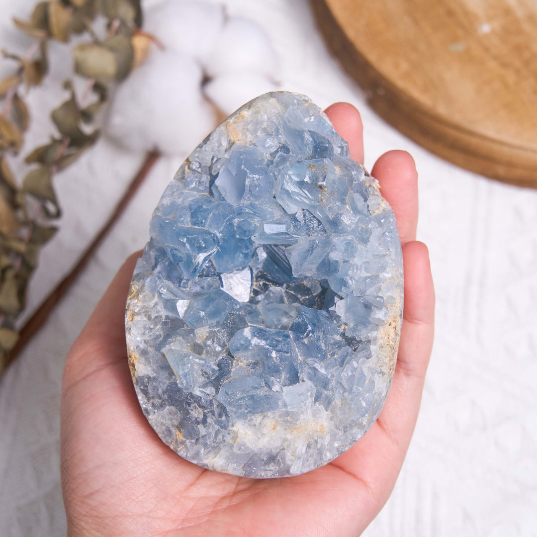 Olivenorma Natural Healing Crystal Raw Celestine Geode Rock - image 1