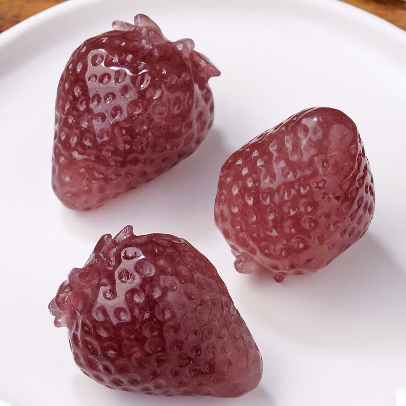 Olivenorma Natural Strawberry Quartz Crystal Ornament Gemstone Decoration - image 5