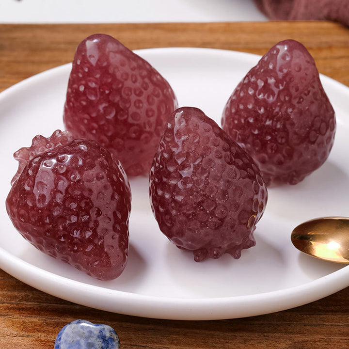 Olivenorma Natural Strawberry Quartz Crystal Ornament Gemstone Decoration - image 3