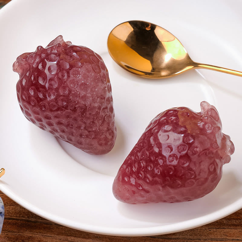 Olivenorma Natural Strawberry Quartz Crystal Ornament Gemstone Decoration - image 6