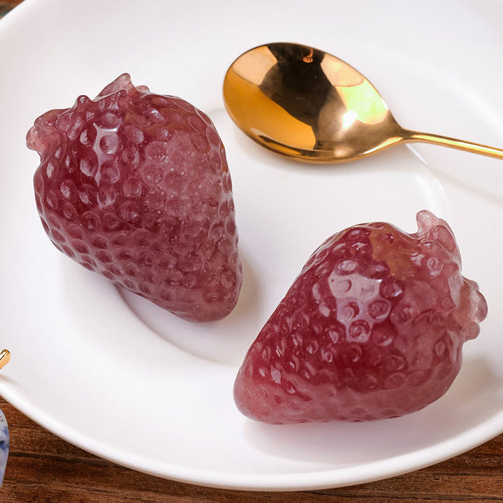 Olivenorma Natural Strawberry Quartz Crystal Ornament Gemstone Decoration - image 6