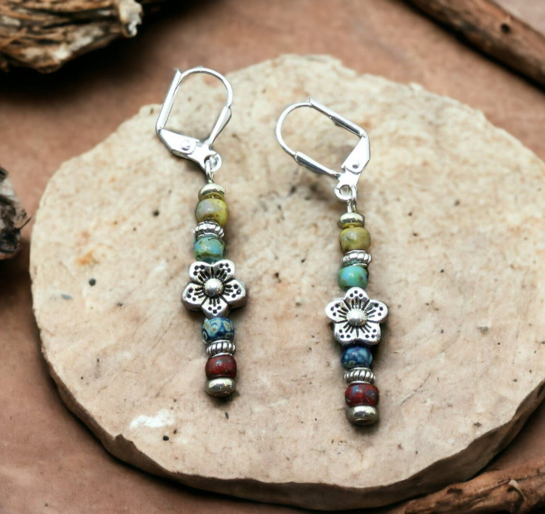 Olivenorma Boho Multi-Color Beaded Dangle Earrings - image 2