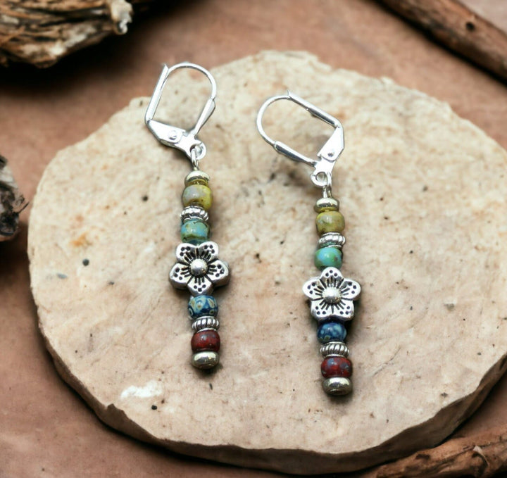Olivenorma Boho Multi-Color Beaded Dangle Earrings - image 2