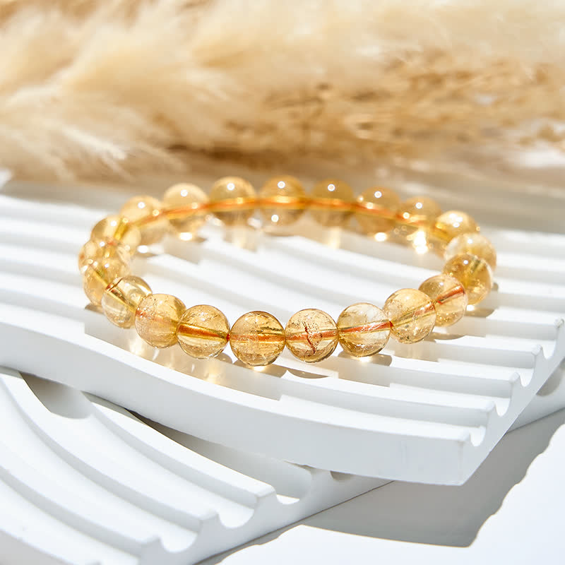 Olivenorma 6/10mm Natural Citrine Beads Bracelet - image 3