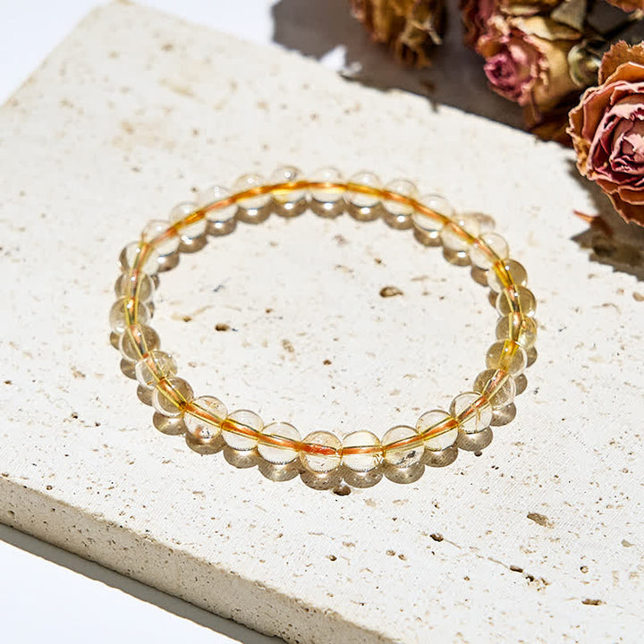 Olivenorma 6/10mm Natural Citrine Beads Bracelet - image 6