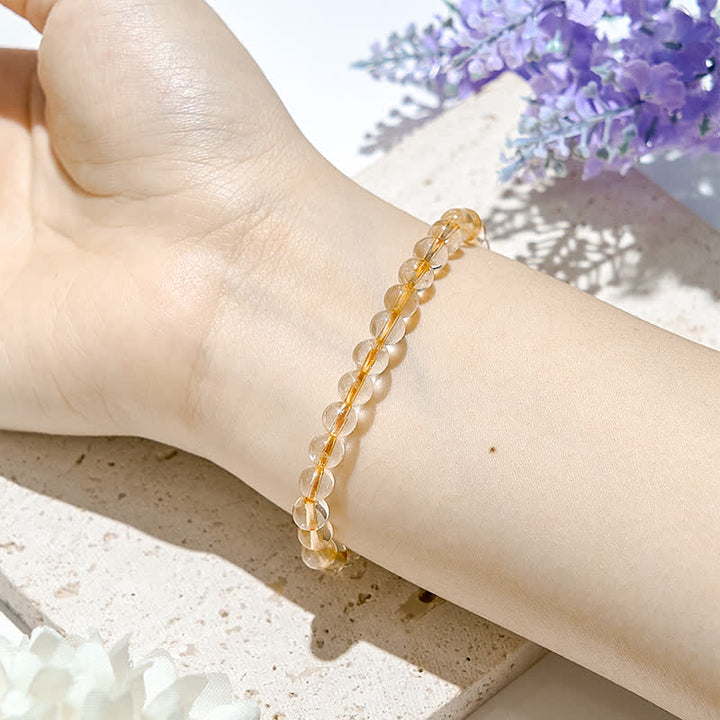 Olivenorma 6/10mm Natural Citrine Beads Bracelet - image 5