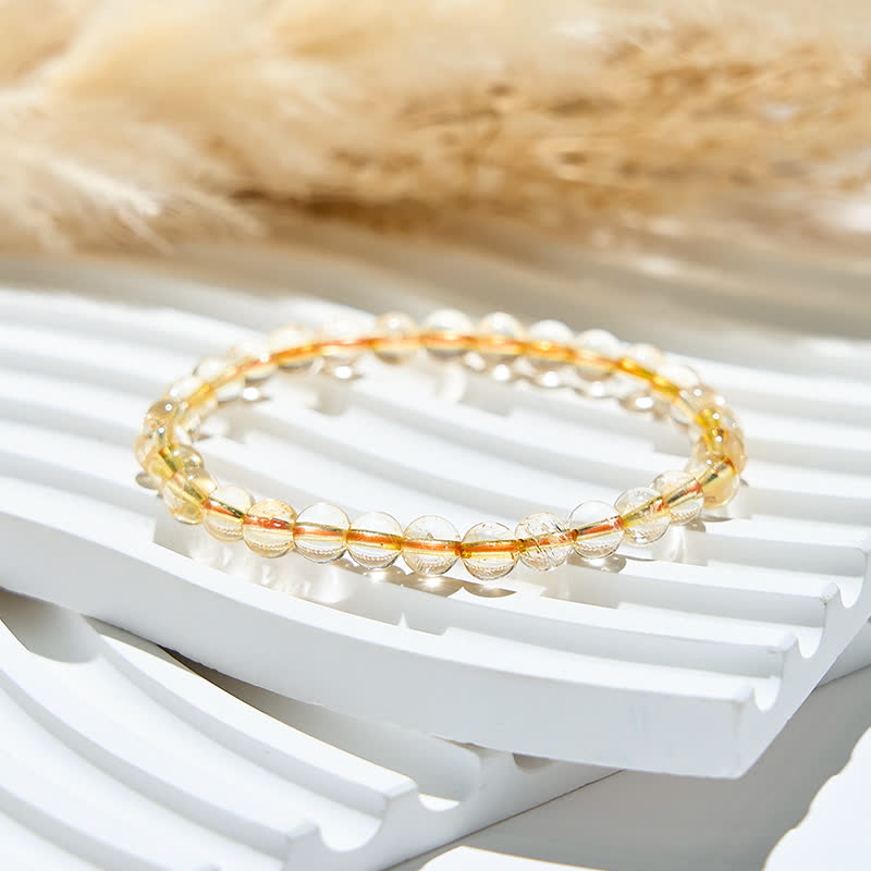 Olivenorma 6/10mm Natural Citrine Beads Bracelet - image 7