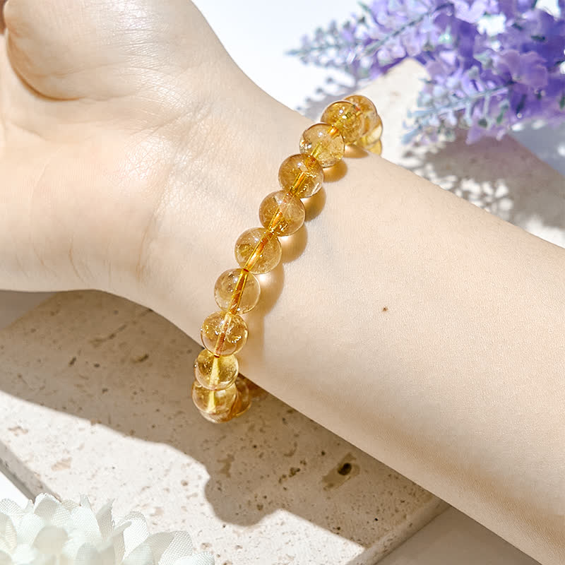 Olivenorma 6/10mm Natural Citrine Beads Bracelet - image 1