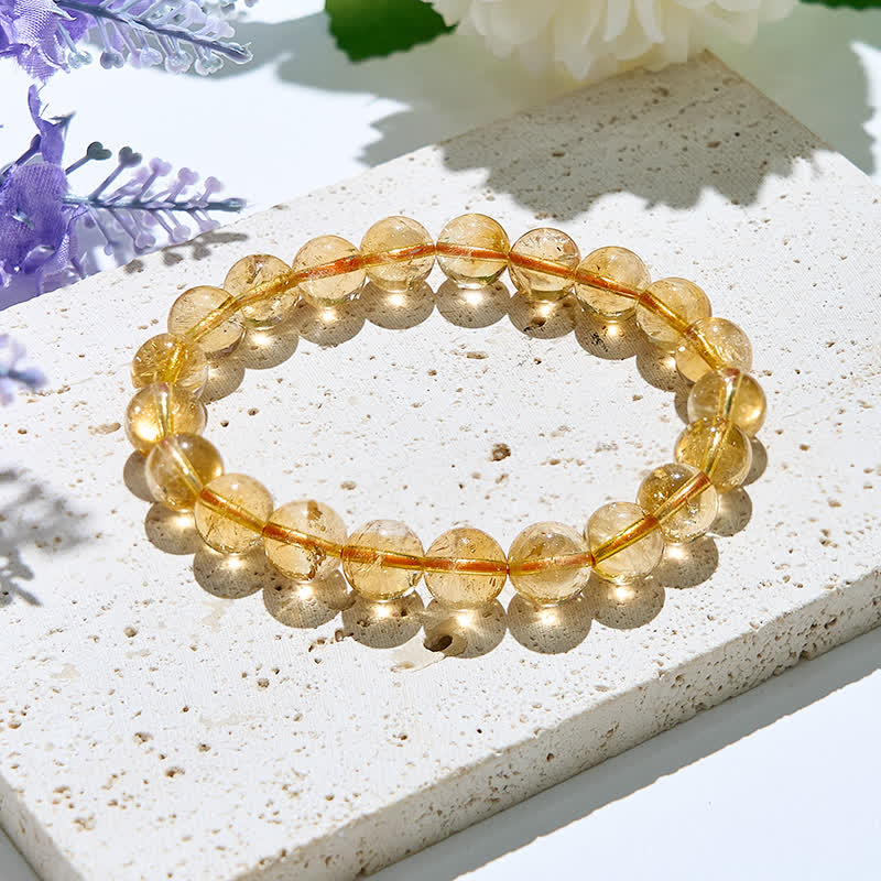 Olivenorma 6/10mm Natural Citrine Beads Bracelet - 10mm - image 0