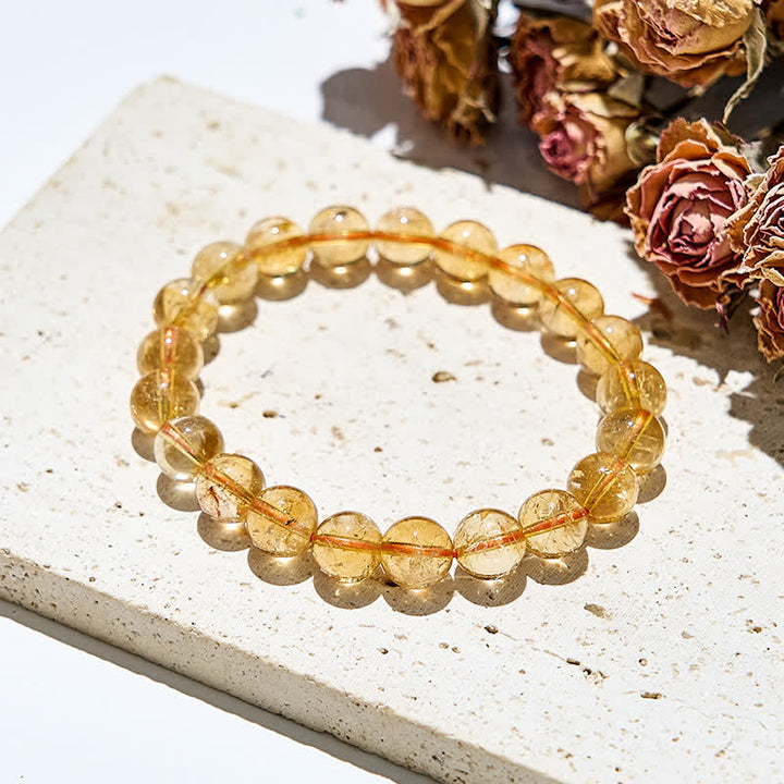 Olivenorma 6/10mm Natural Citrine Beads Bracelet - image 2