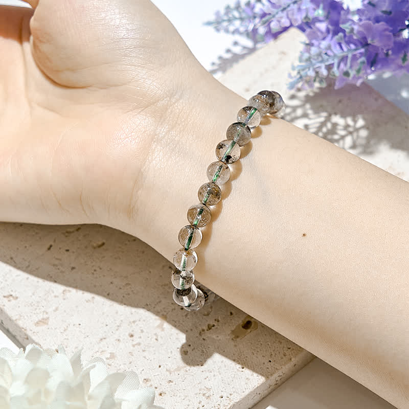 Olivenorma Natural Green Phantom Quartz Beads Bracelet - image 1