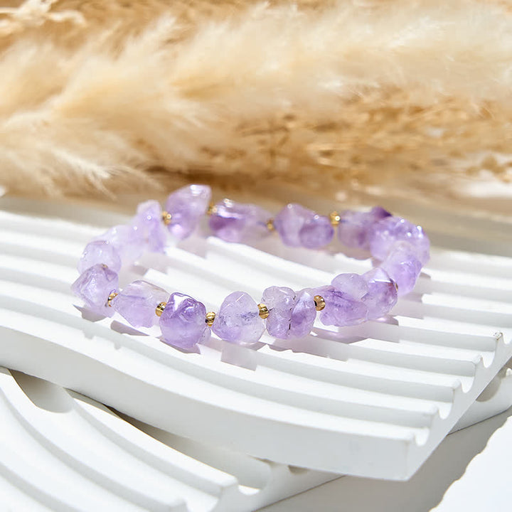 Olivenorma Natural Irregular Amethyst Beads Bracelet - image 3