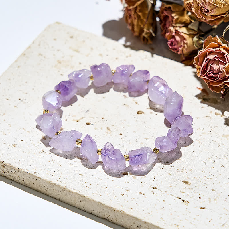 Olivenorma Natural Irregular Amethyst Beads Bracelet - image 2