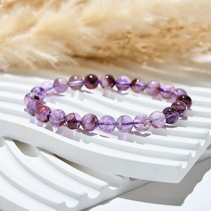 Olivenorma Natural Purple Phantom Quartz Beads Bracelet - image 3
