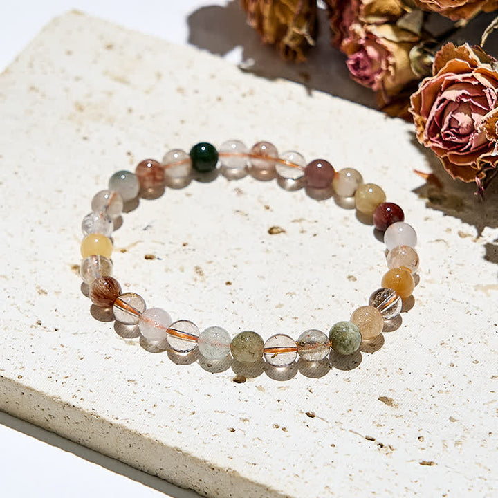 Olivenorma Natural Color Rutilated Quartz Beads Bracelet - image 2