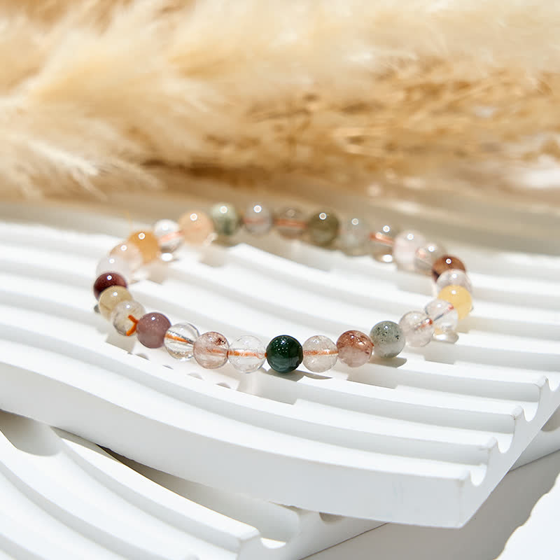 Olivenorma Natural Color Rutilated Quartz Beads Bracelet - image 3