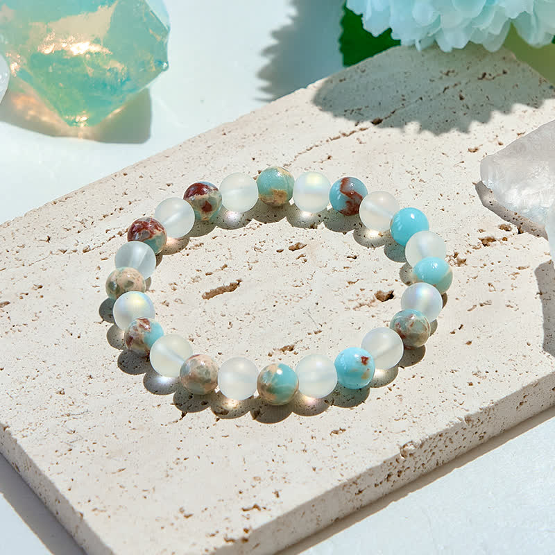 Olivenorma Natural Emperor Stone Moonstone Beads Bracelet - Emperor Stone & Moonstone - image 0