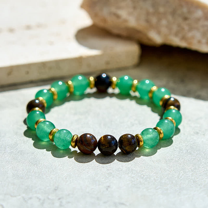 Olivenorma Natural Green Aventurine Tiger Eye Beads Bracelet - image 1