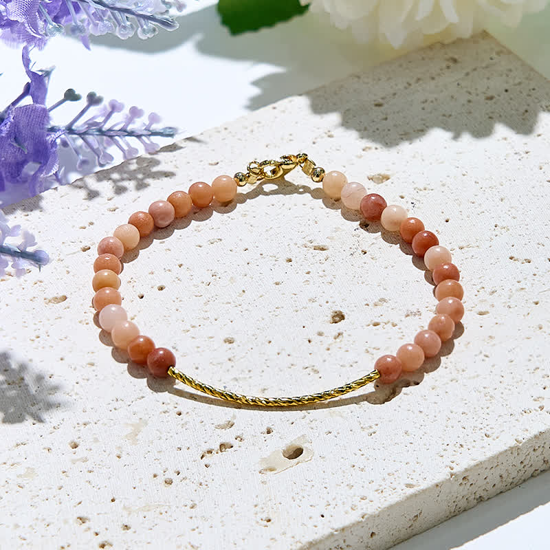 Olivenorma 2mm Natural Rhodochrosite Beads Bracelet - Rhodochrosite - image 0